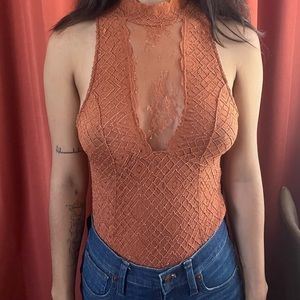 Free People Boho Lace Detail Top